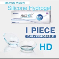 1piece Maxvue Airsoft 1 Day HD Silicone Hydrogel Daily Disposable Clear Contact Lenses