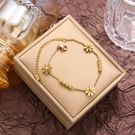 Golden Peas Daisy Titanium Steel Bracelet Light Luxury Grade 18K Gold Non-Fade Anklet 25.9.10