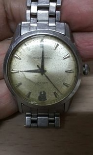 有歲月痕跡，真係啱先買 上世紀 孖公仔 ERNEST BOREL SEA GEM ACE  上鍊 機械 三針 手錶(請細看錶面有兩道明顯爆痕)（see settlement location fris