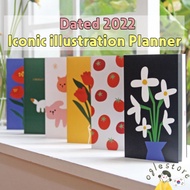Cute Iconic illustration 2022 Dated Planner Korean Planner 2022 Weekly Monthly Pvc Cover Flower Diary Korea Diary 2022 Korean Stationery Oglestore
