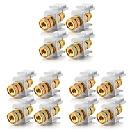 Banana Jack Binding Post Jack Insert with Black & Red Rings Screw Type Audio Speaker 6 Pairs/12 Pac