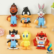 GANTUNGAN Cute Looney Tunes Keychain 3D Character Keychain