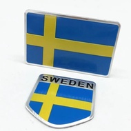 3D Aluminum Sweden National Flag Map Car Motorcycle Badge Emblem Decal Sticker For Volvo XC60 S60 S9