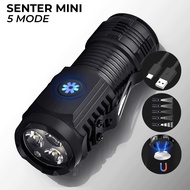 Senter 3 LED Mini Swat Senter Super Terang Flashlight 5 Mode Waterproof - X3