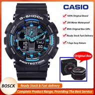 [Ready Stock] BOSCK Original G Style Shock Men Sports Watches Luxury Top Brand Waterproof Shockproof Multifunction Digital Wrist Watches Fashion Korean Silicone Strap Men's Watch Clock Gift GA100 1A2