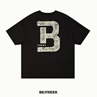 BEFREEK เสื้อยืดสกรีนลาย B FREEK  ทรง OVERSIZE สีดำ B FREEK OVERSIZE BLACK T-SHIRT