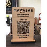 QR CODE SCAN TO PAY / Ukiran pada kayu / Ewallet / Bank