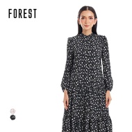 Forest Dress Perempuan | Forest Printed Floral Maxi Ladies Dress - 885152
