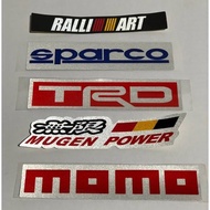Car Sticker Reflector momo, TRD, Ralli Art, Mugen