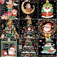 New Christmas Decoration Window Stickers Santa Gifts Merry Christmas Mirror Sticker Xmas Tree Window Glass Sticker New Year 2024 YDEA1