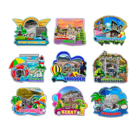 Decorative Magnets for Himare Berat Shkoder Saranda Dhermi Gjirokaster Albania City Landmark Souveni