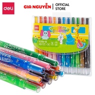 Bút sáp vặn Crayon Deli C216 Màu sắc chuẩn tươi sáng cho bé tập tô