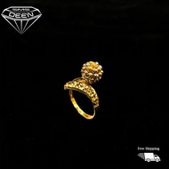 SMS DEEN Fancy Chrome Ball Ring, ±6.7GM - Gold 916 Emas - Cincin Bola Chrome (Sz: 21 - 6.77GM )