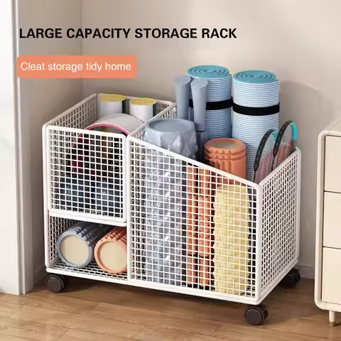 Removable Stainless Steel Storage Rack Slit Storage Basket Fitness Equipment Storage Yoga Mat Dumbbe