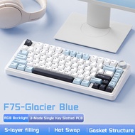 AULA F75 Wireless Mechanical Keyboard 75% GASKET Structure RGB Hot swappable Custom Keyboard With Kn