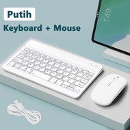 Keyboard Bluetooth dan Mouse Wireless Keyboard Set 10 Inch Lightweight Portable Universal For PC Tab