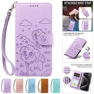 Luxury Flip Leather Casing For Oneplus 13R 13 R ACE Nord CE 5 CE5 Ultra Racing 5G Cute Dog Cartoon W