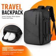 Travel Bag Waterproof Backpack Men 15.6 inch Laptop Bag 28-38L Expandable With Shoe Bag Carry on