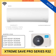 MIDEA Non Inverter Extreme Cool Pro Series R32 Wall Mounted MSXSP-10CRDN8| MSXSP-13CRDN8 | MSXSP-19C