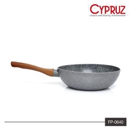 CYPRUZ Wok Pan Deep Fry Wok 20 cm Marble Induction Concave Wok 20 cm