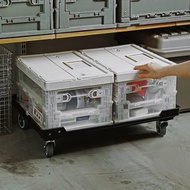 日本霜山 ABS移動式收納籃/整理箱滑輪托盤架