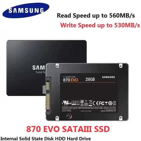 SAMSUNG 870 EVO SSD SATAIII MLC Internal Solid State Disk 2.5‘’ HDD Hard Storage Drive For Laptop Mi