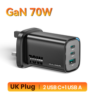 Rocoren 70W GaN Wall Fast Charger 2USB-C+1A Power Adapter Home Charging For iPhone 16/15/14 Huawei P