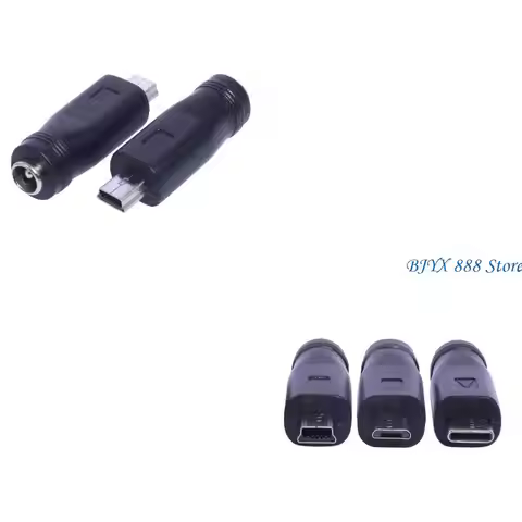 39XC Mobile Phones Tablet Charing Adapter DC5521 Female to Type-C /Mini USB/Micro USB