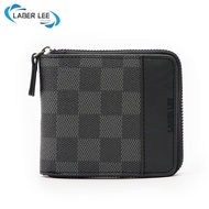 LABER LEE Men Short Purse PU Leather Zipper Wallet