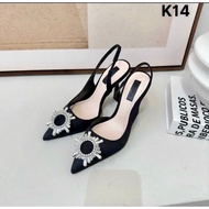 Closed-toe high heels with sun stones, 7-inch stiletto heels, Code HL15