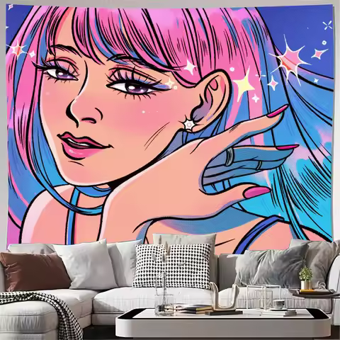 Pop Art Poster Wall Art Prints Funky Girls Illustration Cool Modern Decor Customizable Size