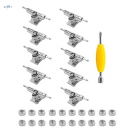 10 Pcs 29mm Fingerboard Trucks Finger Skateboard Deck with Nuts with Spanner Screwdriver for Finger 