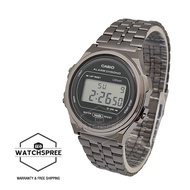 Casio Vintage Style Digital Grey Plated Stainless Steel Band Watch A171WEGG-1A