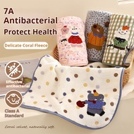 7A Antibacterial Coral Fleece Children's Towel, Thickened and Absorbent Cartoon Face Towel