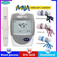 Cofoe 3-in-1 Health Monitoring Meter Kit | Test Glucose, Uric Acid & Cholesterol | Home Wellness Dev