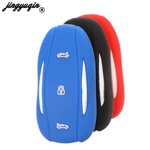 Silicone Key Cover Remote Fob Pocket For Tesla Model S Silicon Key Covers Case Holder 75D 90D P100D 