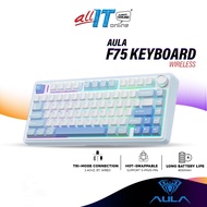 AULA F75 Wireless Mechanical Gaming Keyboard 75% Layout with RGB Tri-Mode, Gasket Structure, Hot-swa