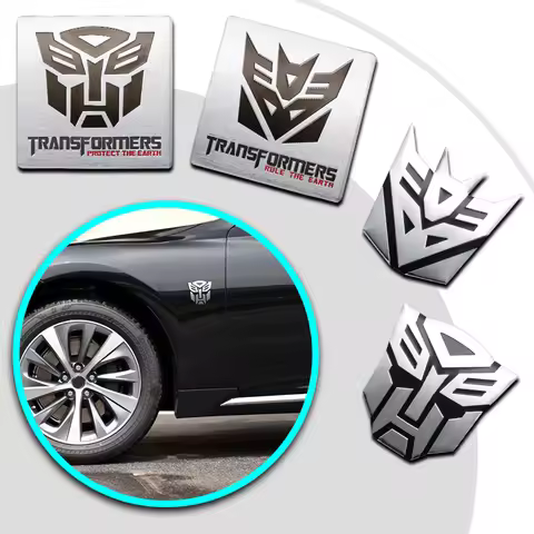3D Aluminum Autobot Transformers Car Body Rear Trunk Side Fender Emblem Badge Sticker Decoration Dec