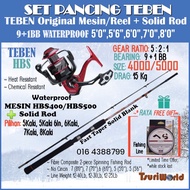 [Promo PancingSet Joran+Mesin] TEBEN HBS 5000 Original Mesin/Reel (9+1 BB)+Solid Rod Pancing Set (Jo