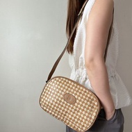 中古正品 Bally 編織皮革斜背包 側背包 淺棕 真皮