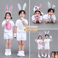 Ready Stock Free Shipping Children's Bunny Costume Little White Rabbit Animal Costume Kindergarten B