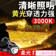 JDSANJICHA 強光頭燈超亮遠射充電頭戴式電筒夜釣魚燈3000超長續航米LED疝氣戶外狩獵黃光礦燈 19000W