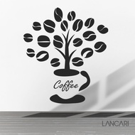 Sticker Cutting Coffee glass wall Quotes Cafe Coffee Tree Cafe Sticker Decal Decoration wall window