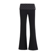 Weekend hub| กางเกงขาม้าขายาวมีดีเทลลายจุดPolka Dot ทรงSlim-fit