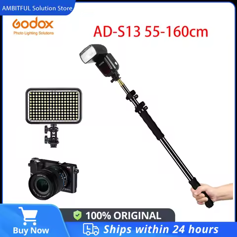 Godox AD-S13 55-160cm 1/4 Male Portable Light Boom Stick Pole For WITSTRO Studio Flash AD180 AD360