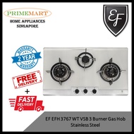 EF EFH 3767 WT VSB 3 Burner Gas Hob Stainless Steel *2 YEARS LOCAL WARRANTY