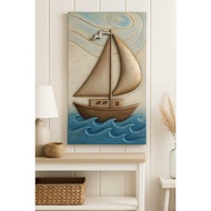 Golden Sail on Aegean Waves ( L 36 x H 89cm)