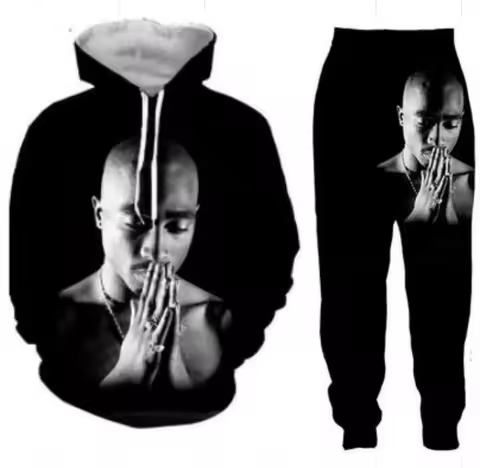 New Men/Womens tupac 2pac Funny 3D Print Fashion Tracksuits Crewneck Couple hoodie Joggers Pants + H