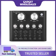V8 Sound Card Audio Set Interface External USB Live Microphone Sound Card Bluetooth Function