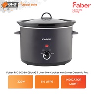 Faber 5 Litre Slow Cooker FSC 500 BK with Inner Ceramic Pot FSC500BK